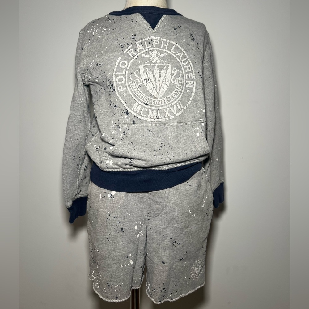Ralph Lauren Polo set. Sweat shorts paired with a crew neck.